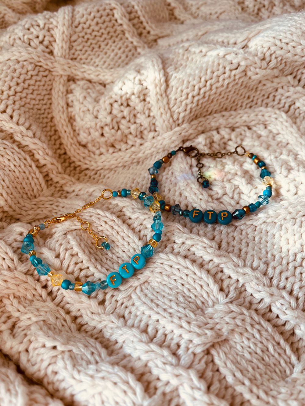 FTP - Fuck the Patriarchy Blue Friendship Bracelet 
