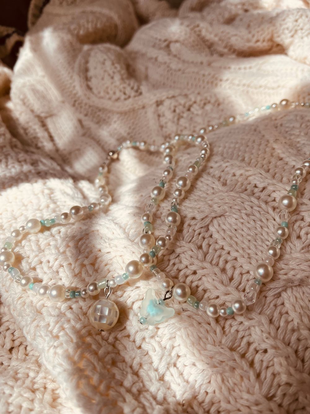 Seafoam Summer Pearl Necklace 